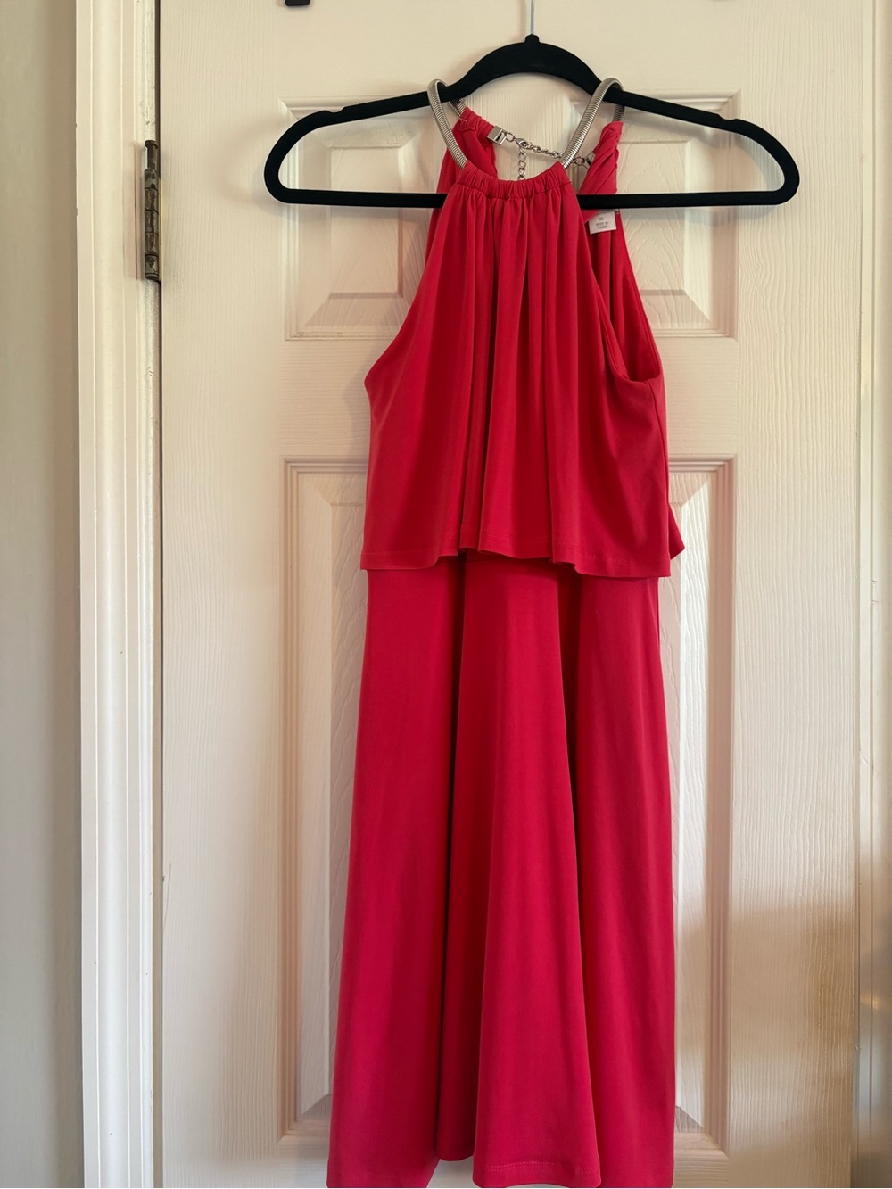 Jessica Simpson Bright Red Halter Maxi Dress